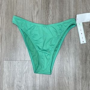 THE BIKINI LAB Women's Sea Green Solid High Cut Bikini Swim Bottoms sz S